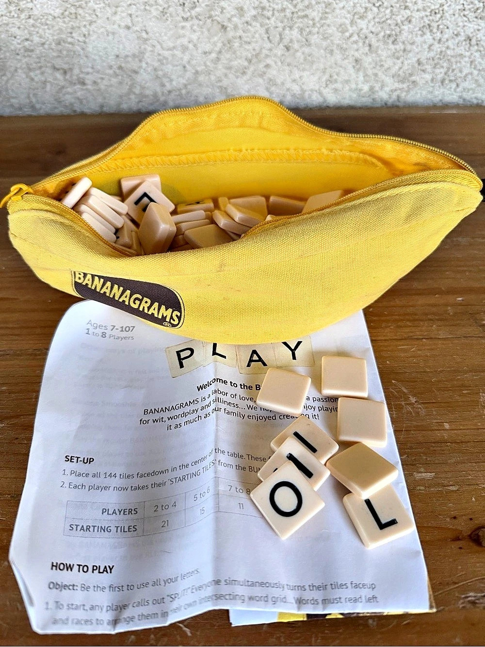 Bananagrams Classic Word Game with Yellow Pouch